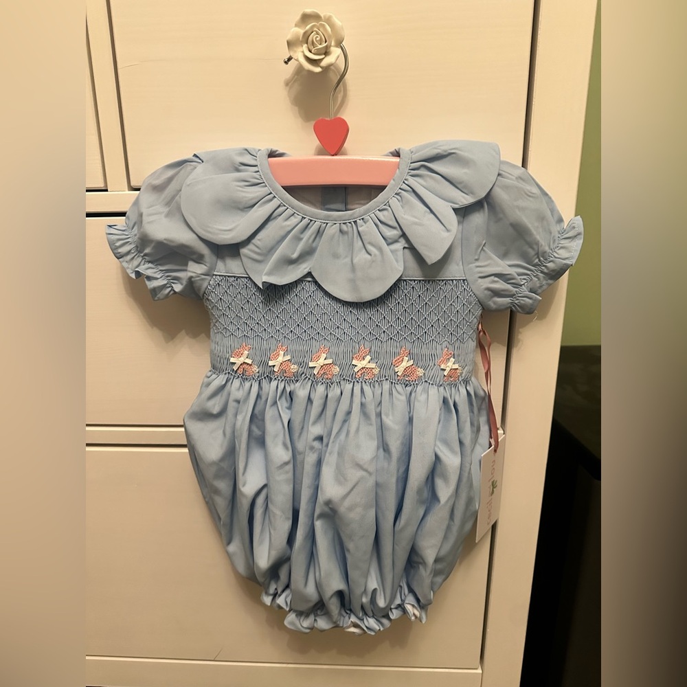 Cecil & Lou Smocked Easter Bubble- 12M